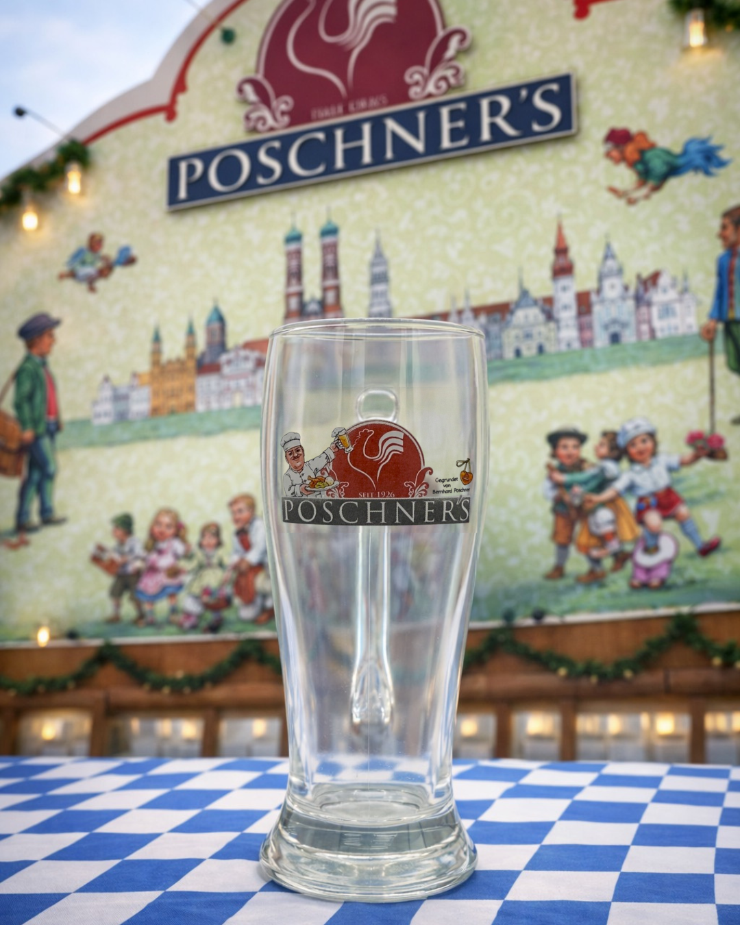 Poschner’s Glas-Krügerl mit Jubiläumslogo